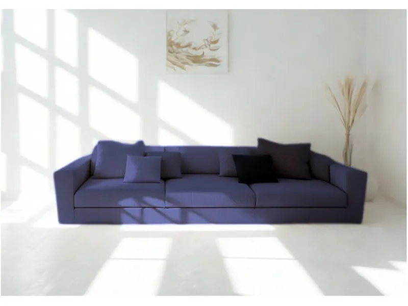 Sofa granatowa CLEO pięcioosobowa modułowa z funkcją spania: Granatowa sofa CLEO z funkcją spania