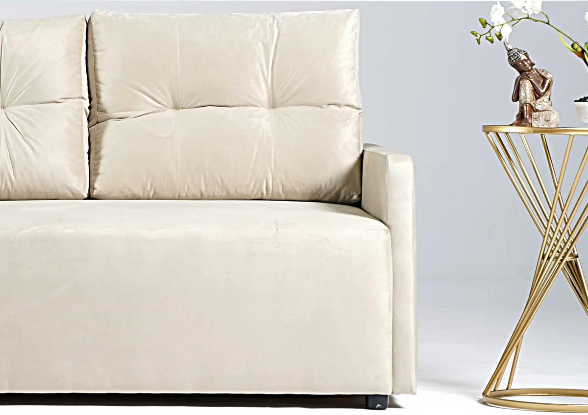 Sofa granatowa VERO trzyosobowa z funkcją spania 198 cm: Wymiary VERO