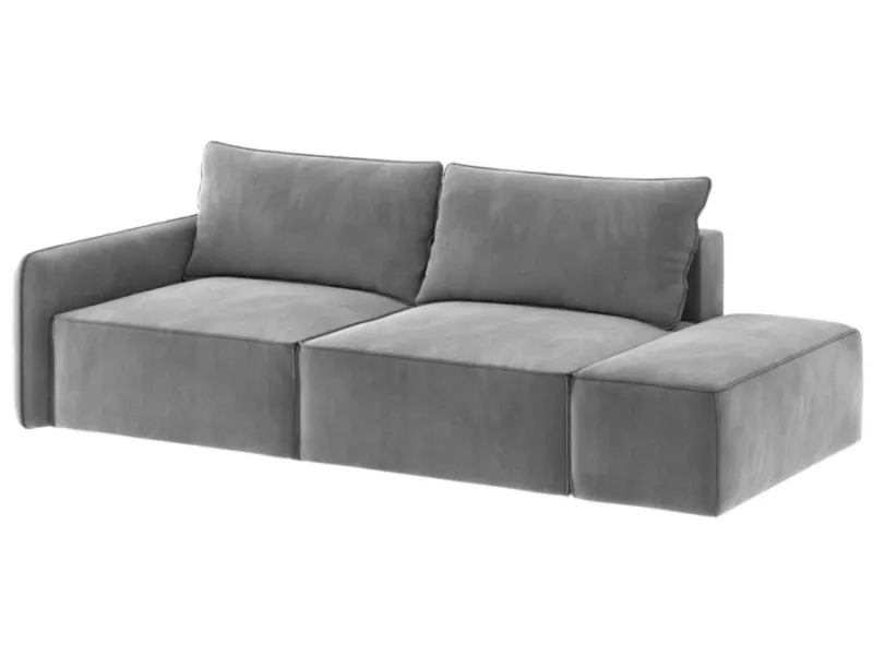 Sofa szara VINCI 2 prawa czteroosobowa z funkcją spania 265 cm: Szara sofa VINCI 2 prawa w minimalistycznym stylu