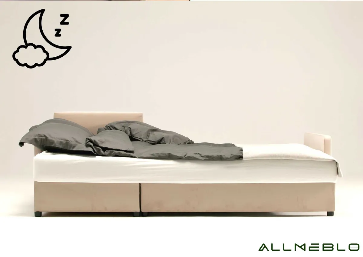 Narożnik zielony ARIA lewy z funkcją spania 208 cm: Spanie 140x200 cm i pojemnik