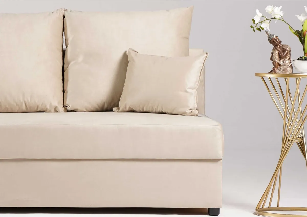 Sofa grafitowa PACO z funkcją spania 190 cm: Sofa PACO: powierzchnia spania i skrzynie