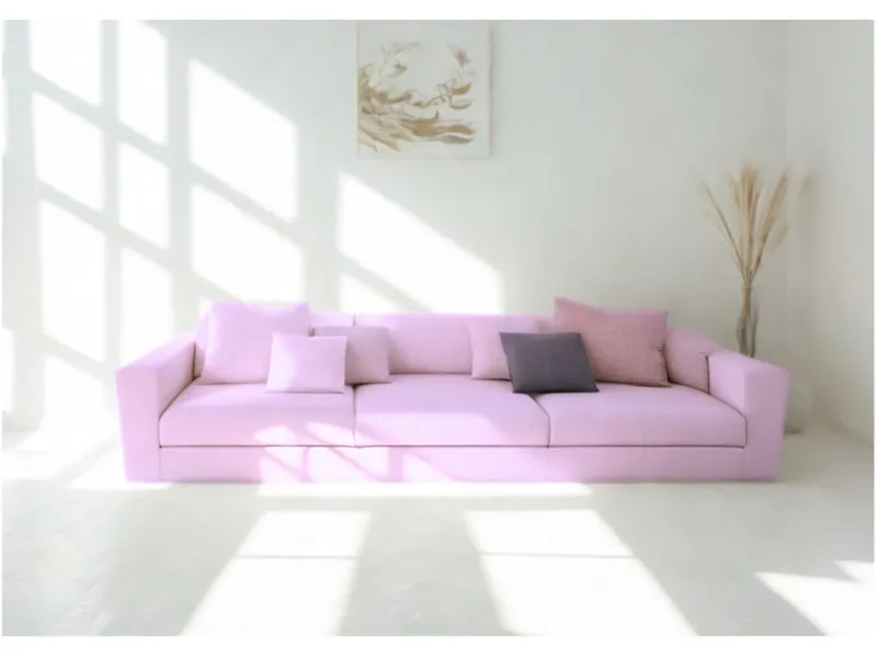 Sofa różowa CLEO pięcioosobowa modułowa z funkcją spania 295 cm: Różowa sofa CLEO z funkcją spania