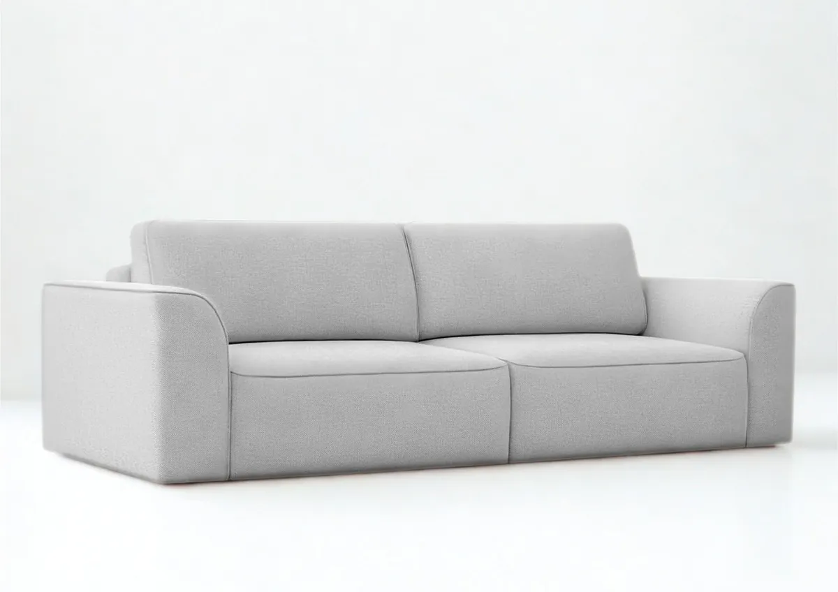 Sofa szara KOMA 2 czteroosobowa z funkcją spania 242 cm: Szara sofa KOMA 2 z funkcją spania