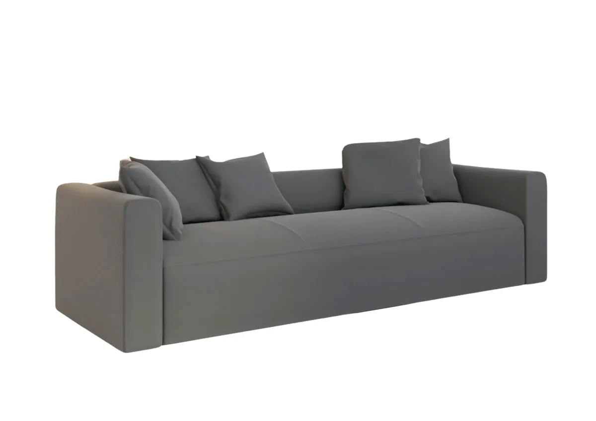 Sofa szara FANTOM czteroosobowa z funkcją spania 230 cm: Szara sofa FANTOM w stylu glamour lub boho