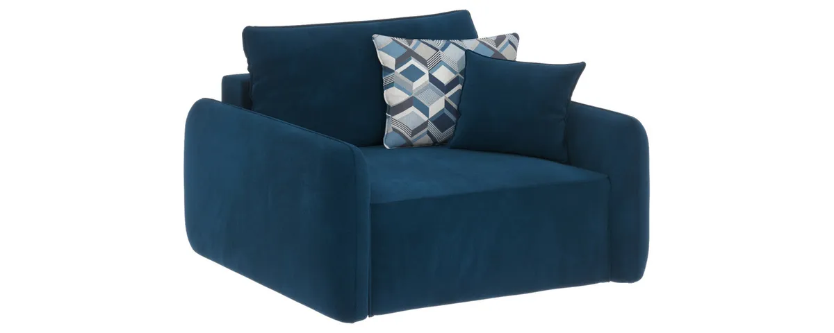 Fotel granatowy VINCI 130 cm: Granatowy fotel VINCI w stylu industrialnym