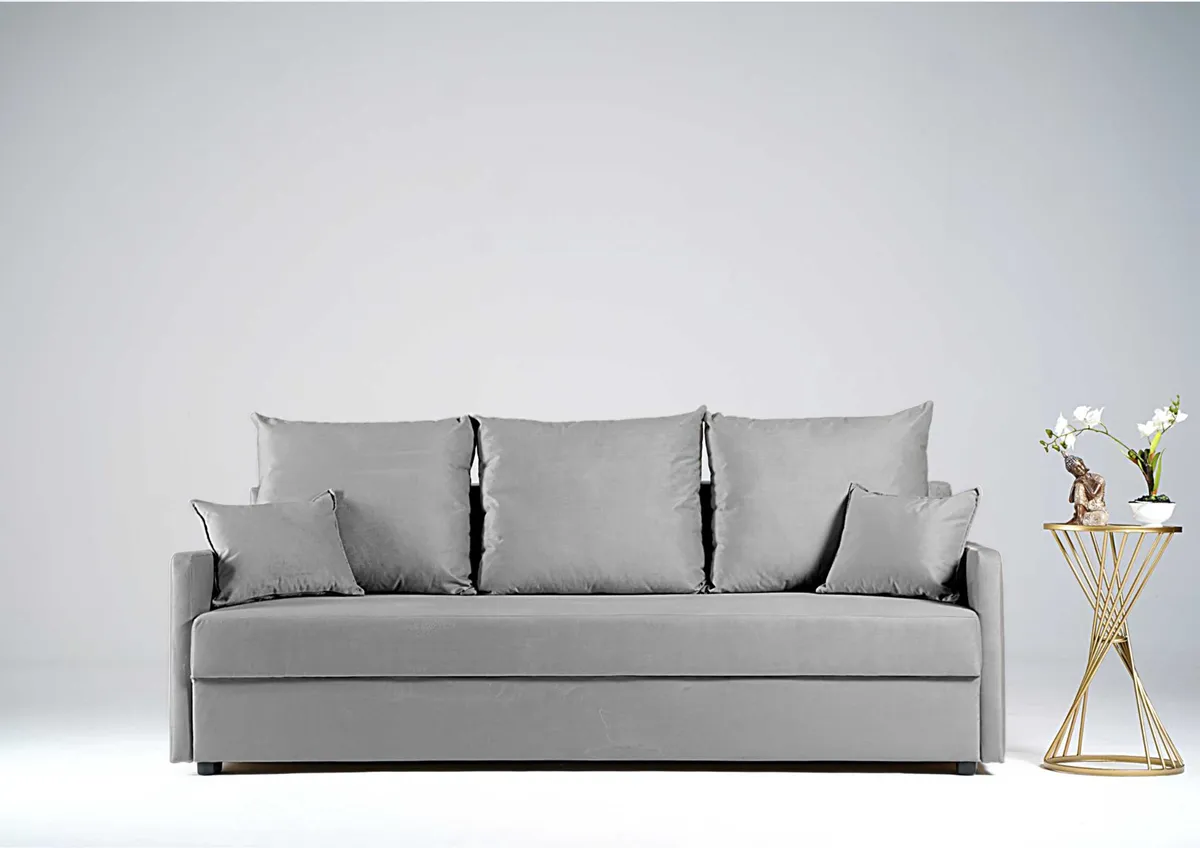 Sofa szara ARKADIA z funkcją spania 200 cm: Szara sofa ARKADIA