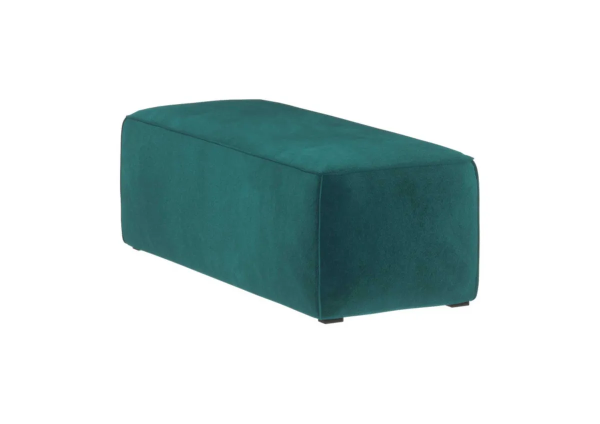 Pufa zielona VINCI 120x50 cm: Zielona pufa VINCI w stylu industrialnym