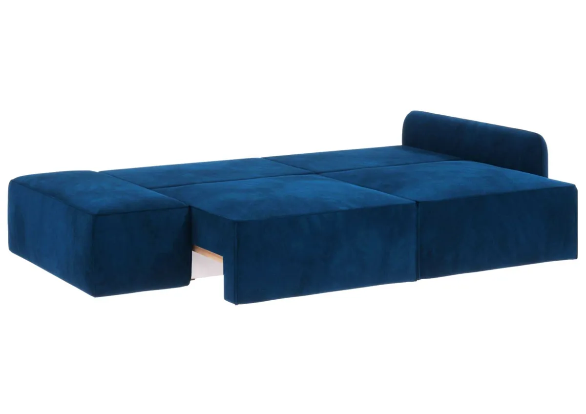 Sofa różowa VINCI 2 lewa czteroosobowa z funkcją spania 265 cm: Spanie 160x200 cm i pojemniki w modelu VINCI 2