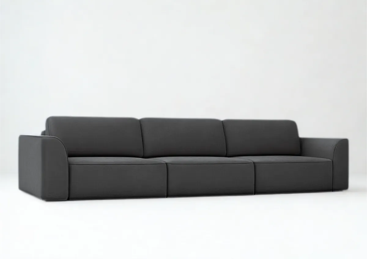 Sofa czarna KOMA 3 pięcioosobowa z funkcją spania 293 cm: Czarna sofa KOMA 3 z funkcją spania