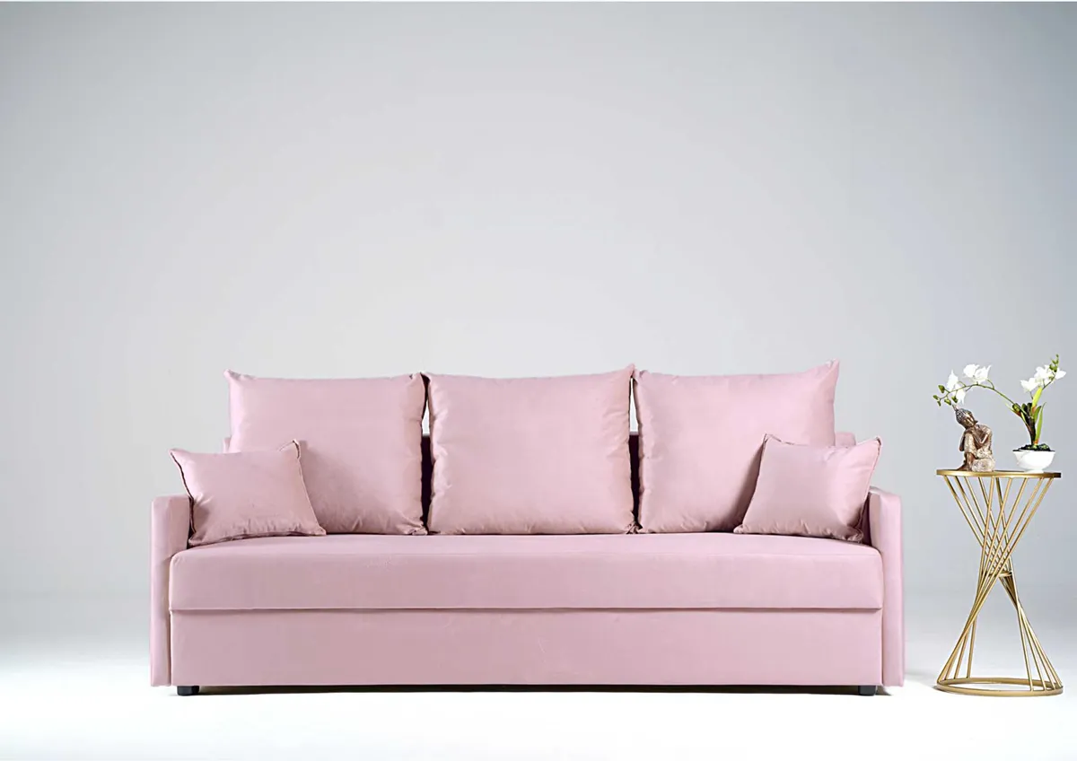 Sofa różowa ARKADIA 200 cm: Różowa sofa ARKADIA