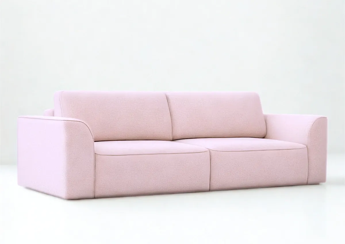 Sofa różowa KOMA 2 czteroosobowa z funkcją spania 242 cm: Różowa sofa KOMA 2 z funkcją spania
