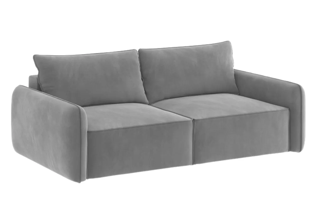 Sofa szara VINCI SMALL trzyosobowa modułowa z funkcją spania: Szara sofa VINCI SMALL z funkcją spania