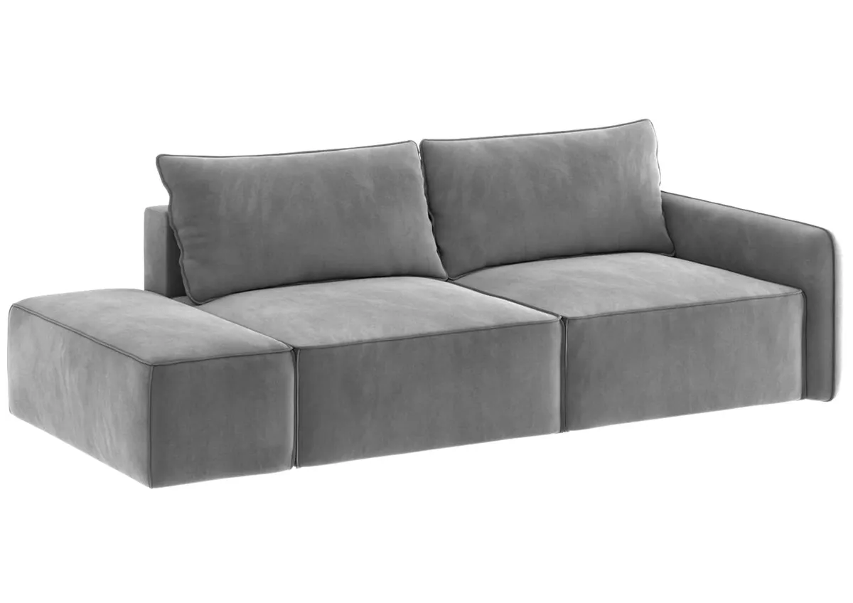 Sofa szara VINCI 2 lewa czteroosobowa z funkcją spania 265 cm: Szara sofa VINCI 2 lewa w minimalistycznym stylu