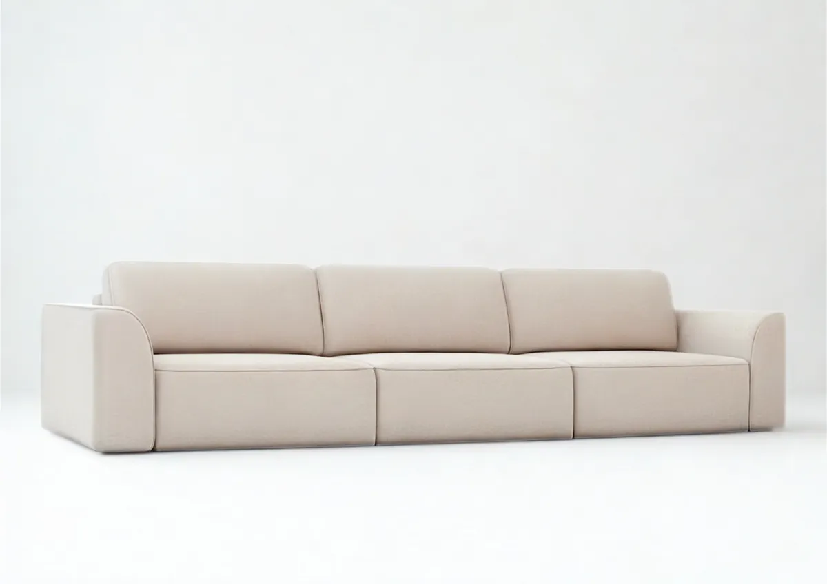 Sofa beżowa KOMA 3 pięcioosobowa z funkcją spania 293 cm: Beżowa sofa KOMA 3 z funkcją spania