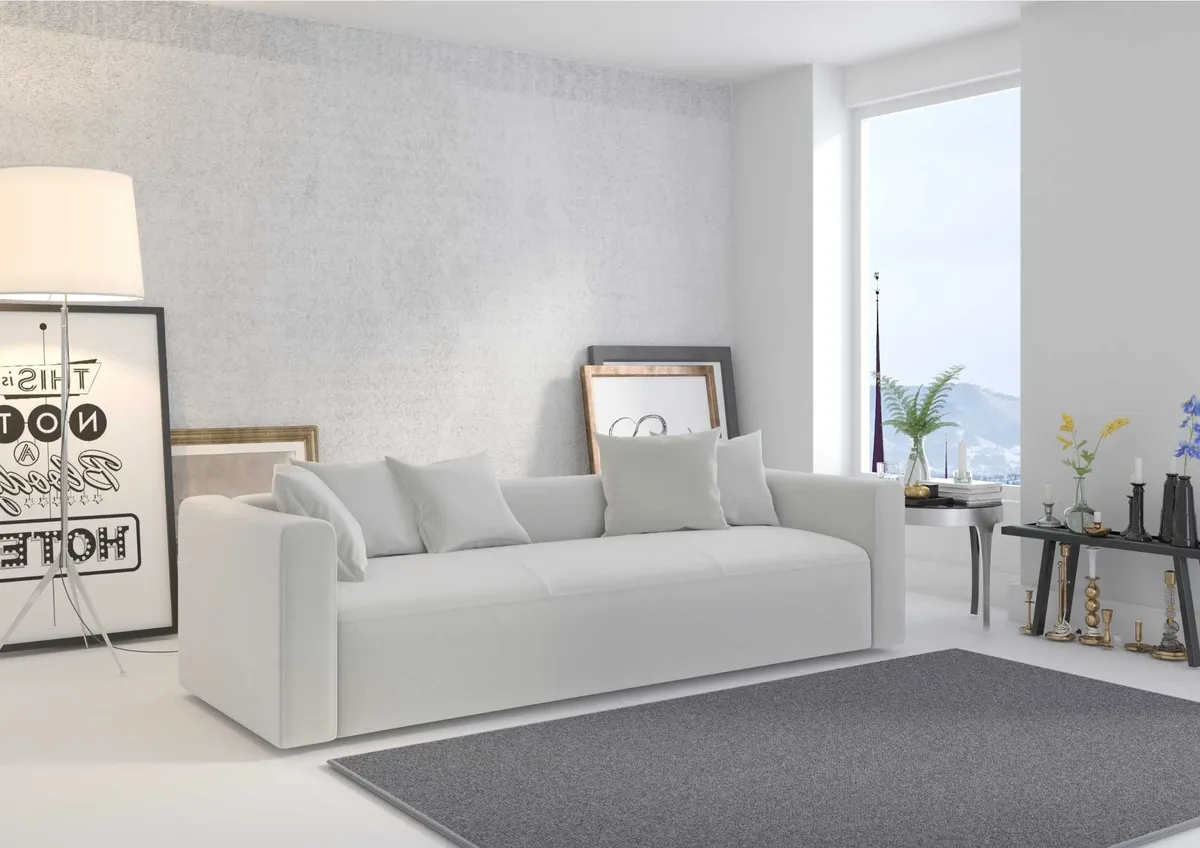 Sofa zielona FANTOM czteroosobowa z funkcją spania 230 cm: Zielona sofa FANTOM w stylu glamour lub boho
