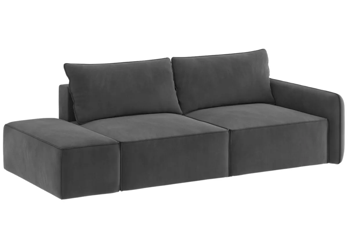 Sofa grafitowa VINCI 2 lewa czteroosobowa z funkcją spania 265 cm: Grafitowa sofa VINCI 2 lewa w minimalistycznym stylu