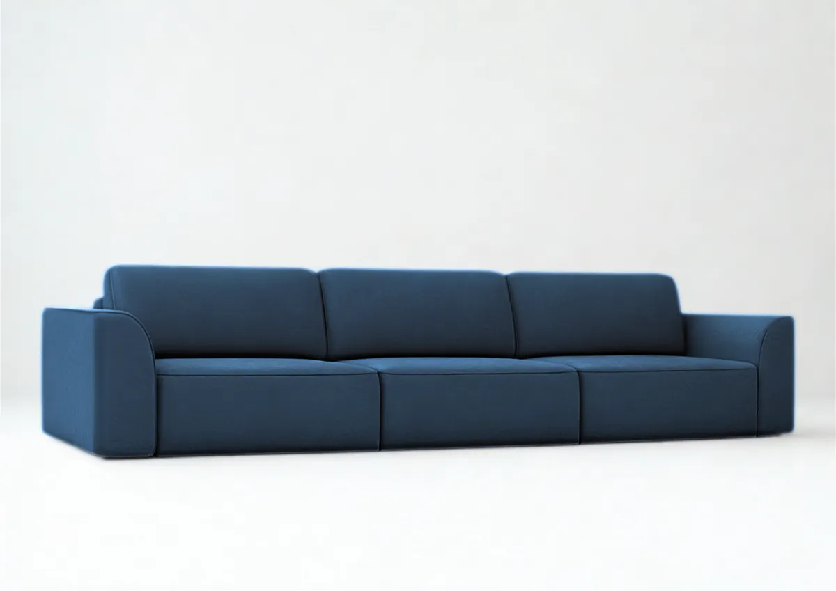 Sofa granatowa KOMA 3 pięcioosobowa z funkcją spania 293 cm: Granatowa sofa KOMA 3 z funkcją spania