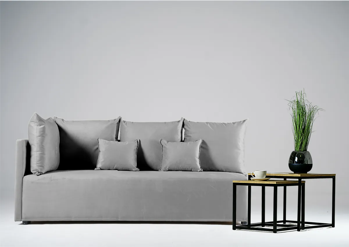 Sofa szara MINO lewa trzyosobowa z funkcją spania 198 cm: Sofa MINO lewa na małej powierzchni