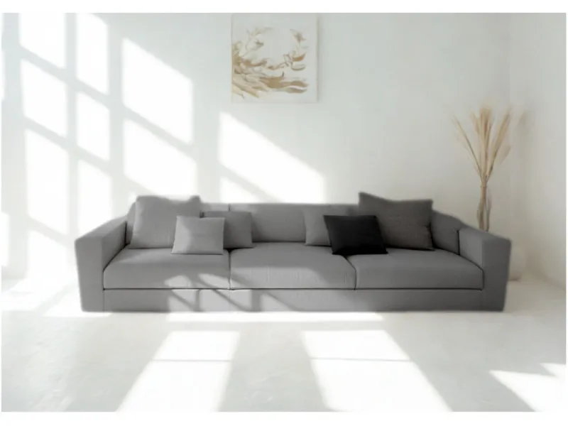 Sofa grafitowa CLEO pięcioosobowa modułowa z funkcją spania: Grafitowa sofa CLEO z funkcją spania