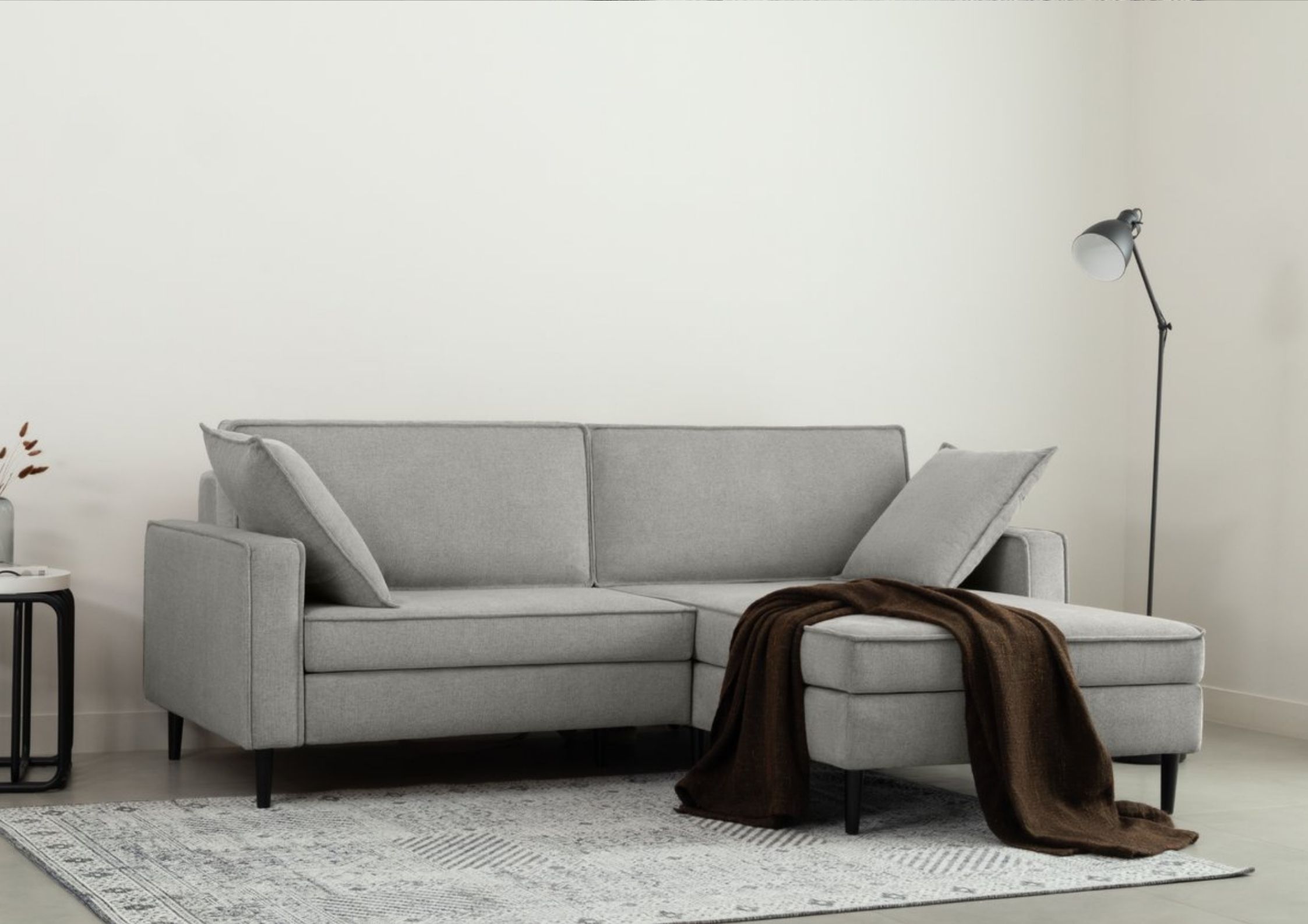 Szary PRAWY narożnik rozkładany Oslo